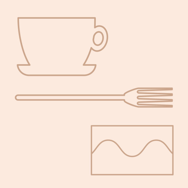 一杯咖啡，蛋糕和叉子。平面矢量插图隔离在白色图片下载