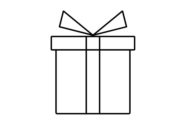 现在圣诞线图标极简的圣诞符号艺术黑色平面标志艺术品图片下载