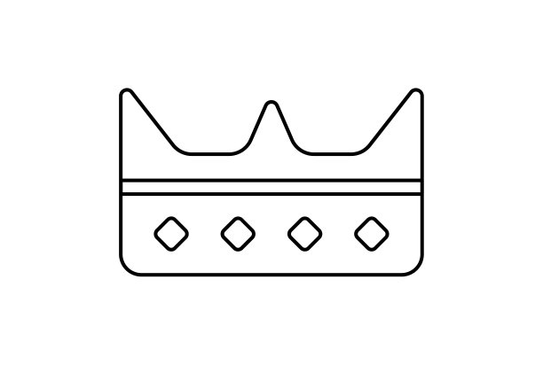 皇冠线图标极简国王符号艺术皇家标志艺术品图片下载