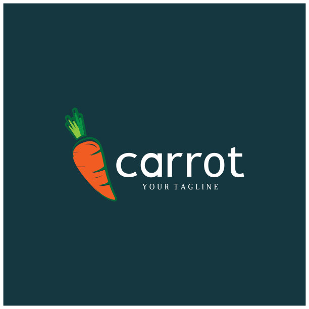 胡萝卜插图创意设计胡萝卜农产品标志图标，胡萝卜加工，素食食品，农贸市场，矢量图片下载