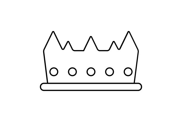 皇冠线图标极简国王符号艺术皇家标志艺术品图片下载