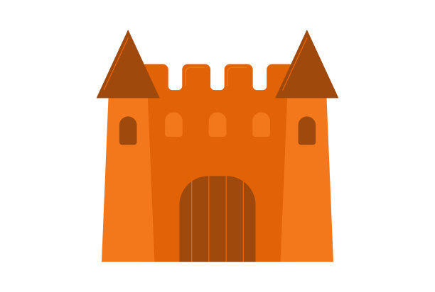 城堡彩色图标万圣节符号应用程序和网络标志艺术图片下载