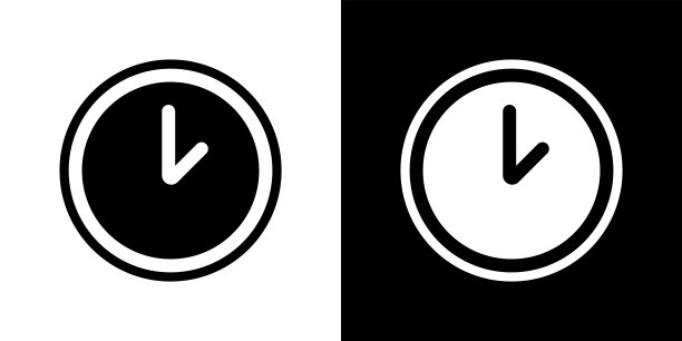 时钟矢量线图标。业务表。不同表盘的时钟。图片下载