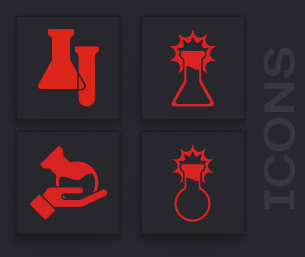 设置试管和烧瓶，试管和烧瓶，试管和烧瓶和试管和烧瓶图标。向量图片下载