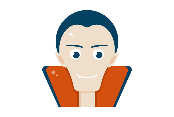 吸血鬼插图万圣节应用图标网络符号艺术标志图片下载