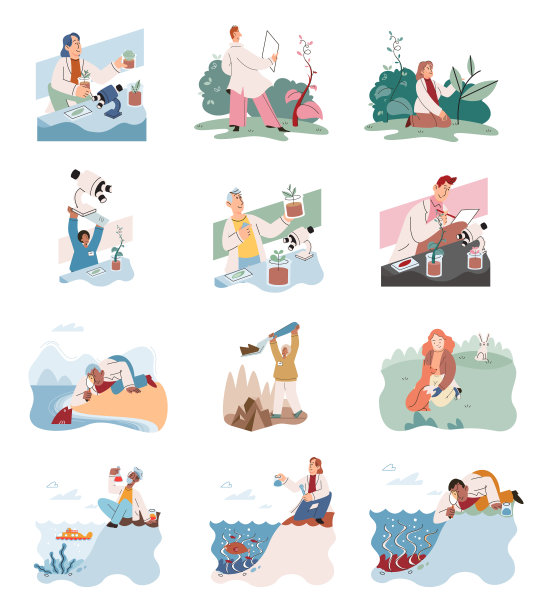 动物学家研究森林野生动物的自然栖息地。研究野生动物的生存条件图片下载