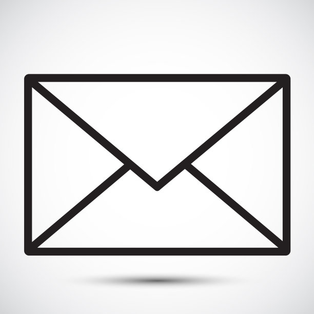 邮件图标符号标志隔离在白色上图片下载