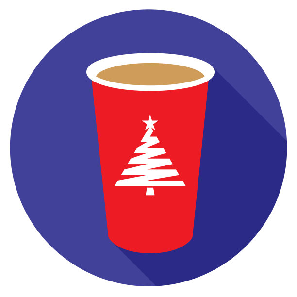 圣诞树咖啡杯图标图片下载