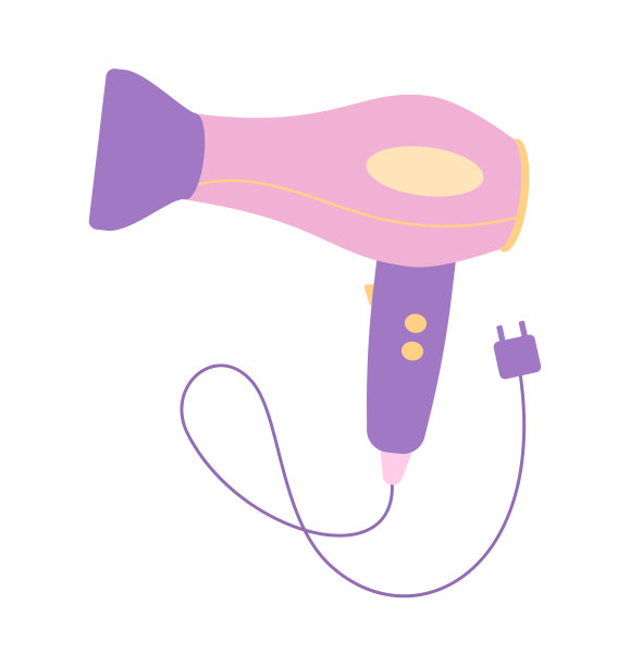 个人卫生吹风机矢量概念图片下载