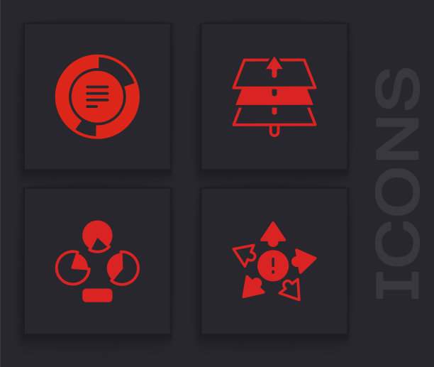 设置多种方式方向箭头，饼图信息图，图层和图标。向量图片下载