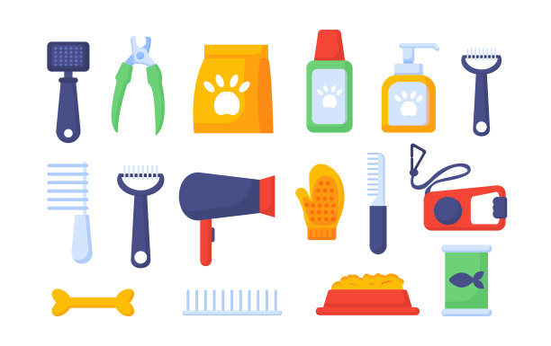 设置为狗护理矢量概念图片下载