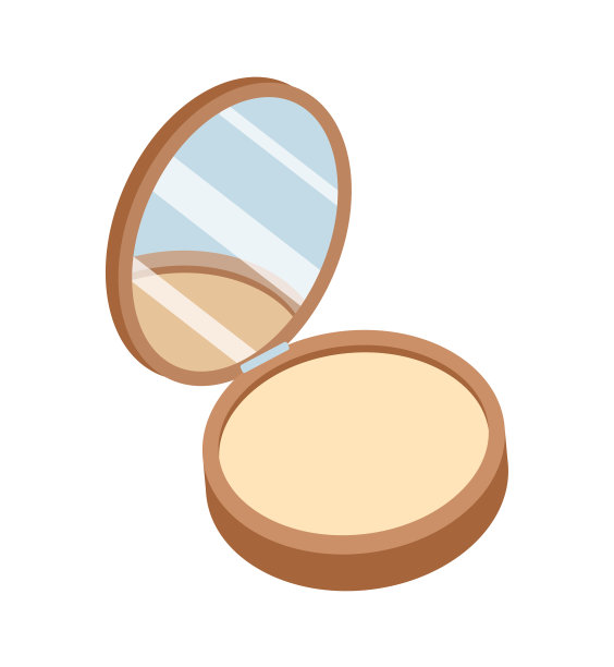 化妆粉与镜像矢量概念图片下载