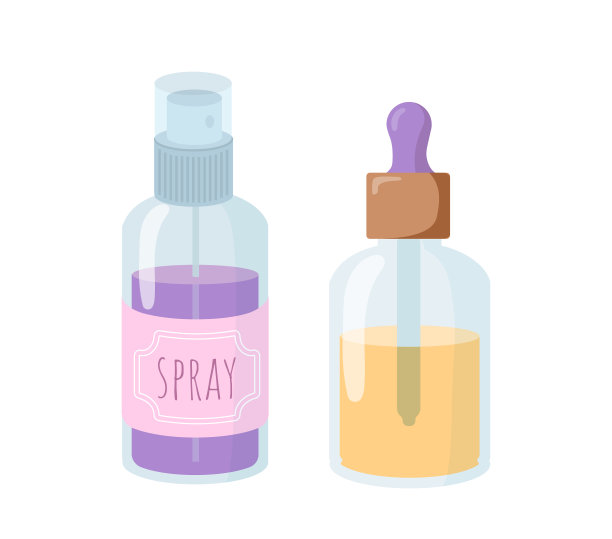 化妆品喷雾和乳液矢量概念图片下载