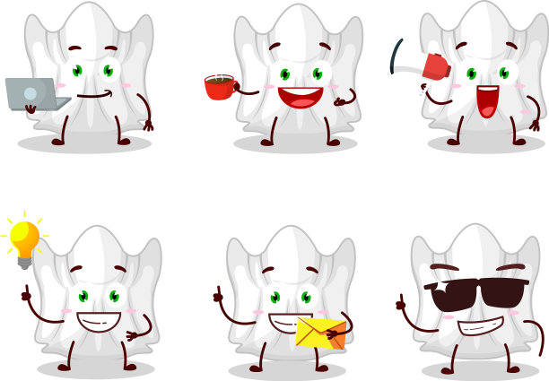 鬼白色卡通人物的各种类型图片下载