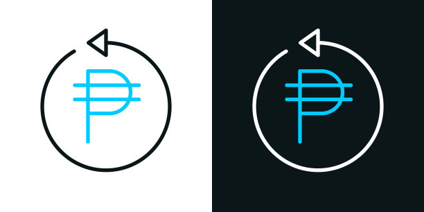 披索与背箭。黑色或白色背景上的双色线图标-可编辑的笔画图片下载