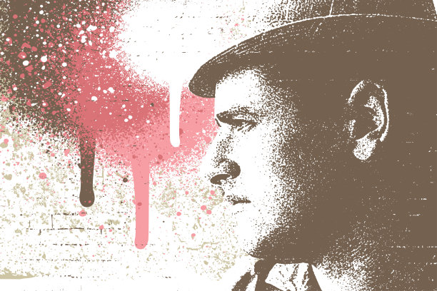 一个男人的侧面肖像-街头艺术风格图片下载