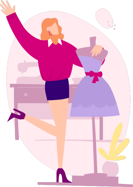 与时装设计师模特站在一起的女人图片下载