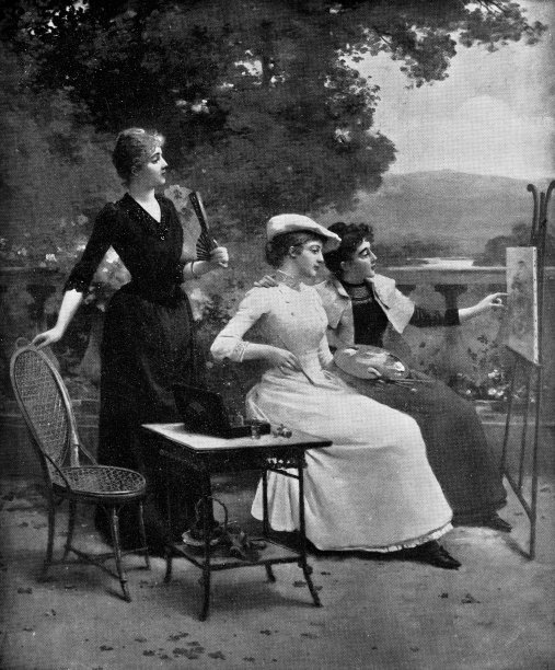 《美术课》作者:朱尔斯·弗雷德里克·巴拉瓦- 19世纪图片下载