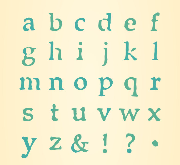 复古字母集（小写字母）图片下载