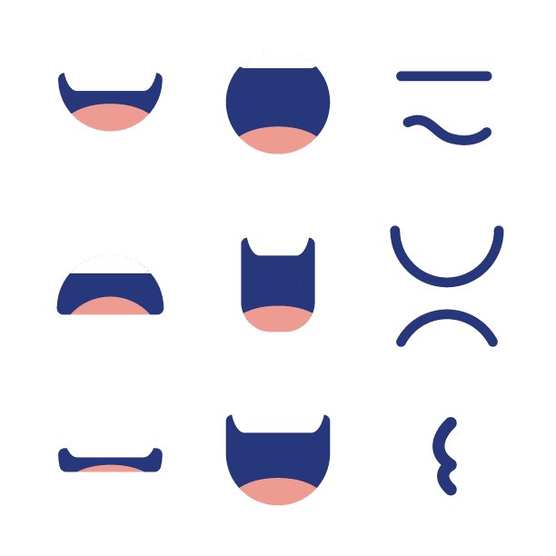 卡通说话嘴和嘴唇表情。图片下载