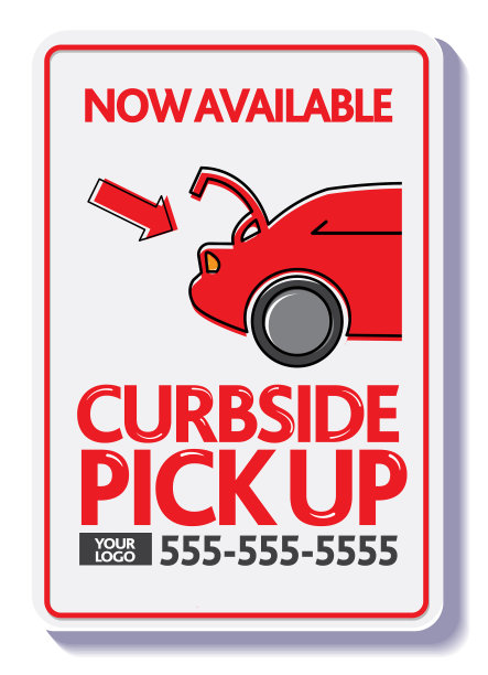 餐厅或小企业路边取货和送货标志图片下载