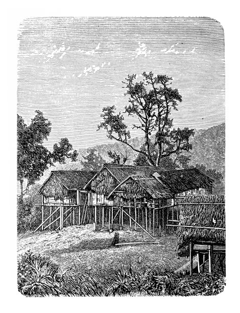 缅甸，克伦村的利斯图片下载