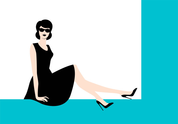 戴着黑眼镜的时髦女孩图片下载