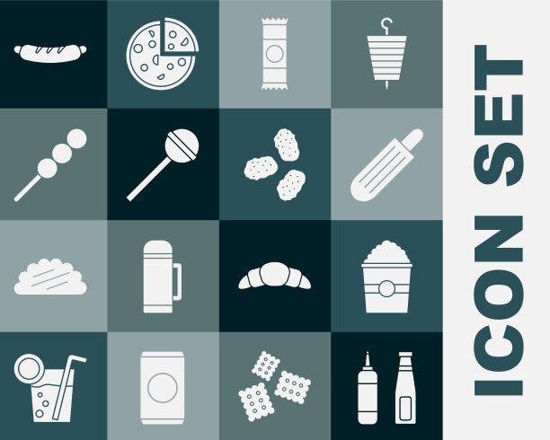 盒装沙司瓶爆米花法国热狗图片下载