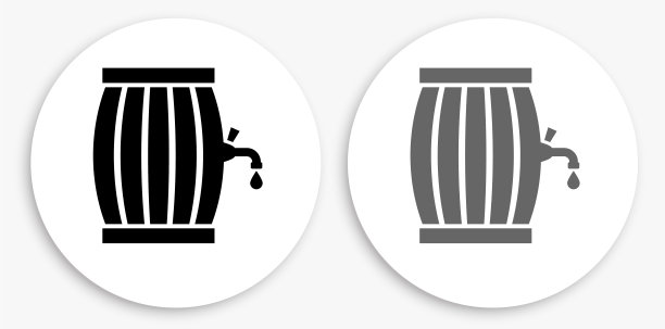 桶黑色和白色圆形图标图片下载