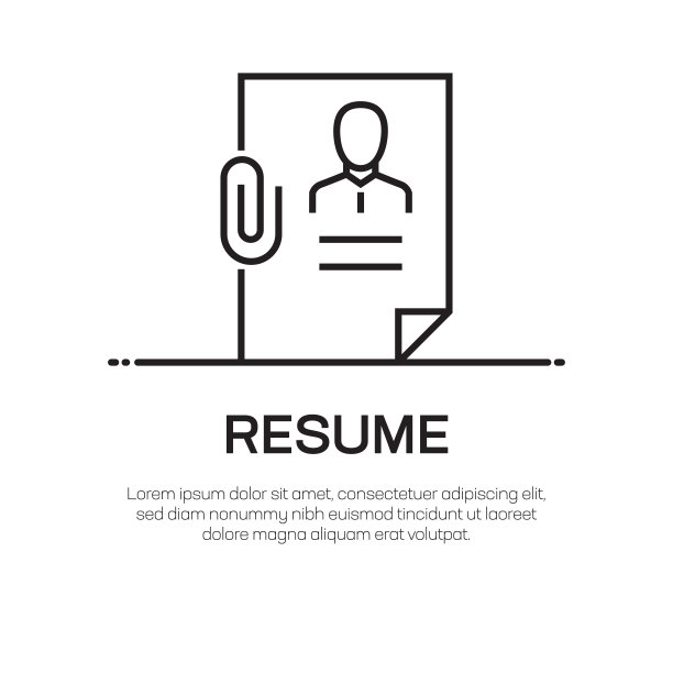 简历矢量线图标-简单的细线图标，优质的设计元素图片下载
