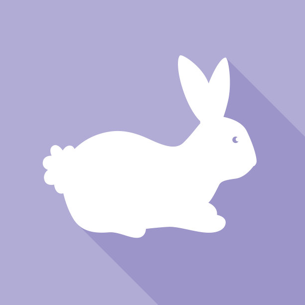 薰衣草白色兔子图标图片下载