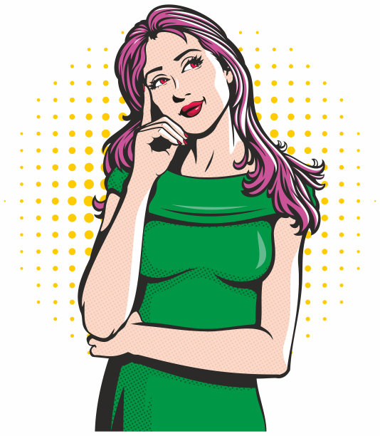 波普艺术女人的思考图片下载