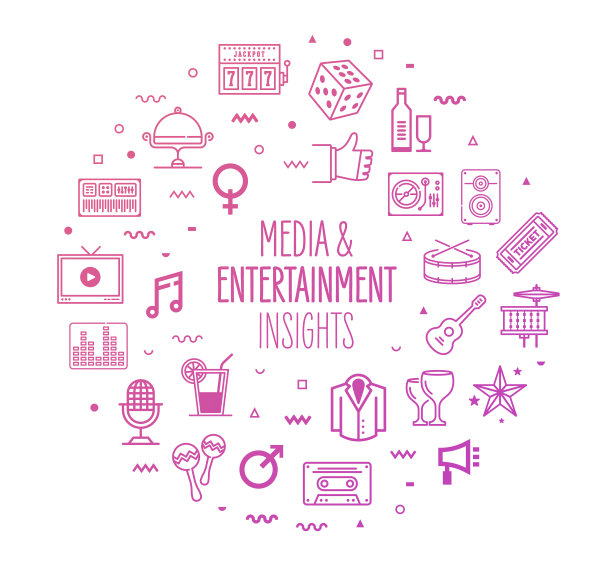 媒体娱乐洞察大纲风格信息图设计图片下载