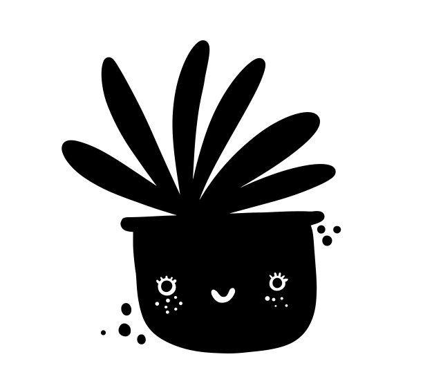 卡通丛林多肉向量涂鸦仙人掌涂鸦插图在黑白雕刻幼稚风格孤立在白色背景。图片下载