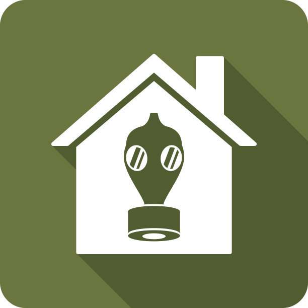 房屋防毒面具图标剪影图片下载