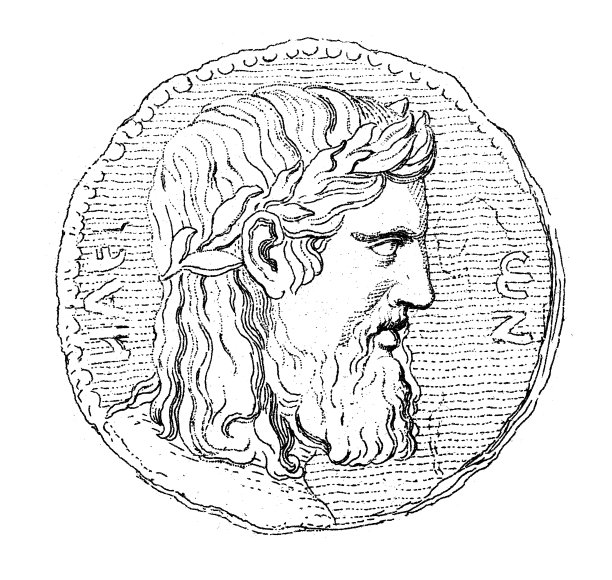 古董插图:希腊艺术，宙斯硬币，菲迪亚斯图片下载