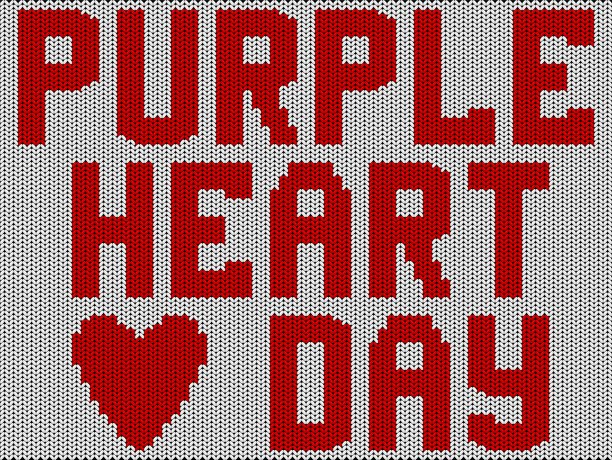 紫心日题字织在白底红纱上图片下载