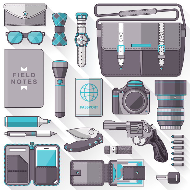 每天随身携带和装备配件图片下载