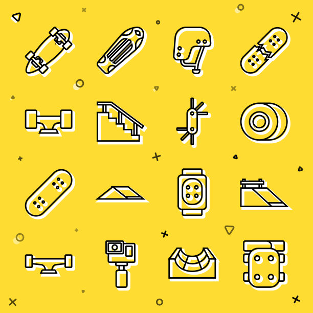 设置直线护膝滑板公园滑板轮图片下载