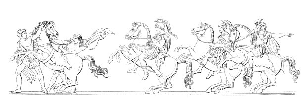 古董插图:艺术，亚历山大大帝进入巴比伦，Bertel Thorvaldsen, 19世纪图片下载