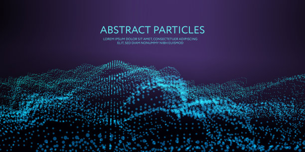 抽象科技背景：网络粒子3D网格表面图片下载