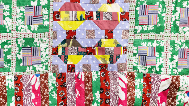 手工杂色拼接被子的细节图片下载