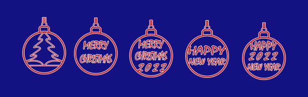 一套新年和圣诞节的创意玩具图片下载