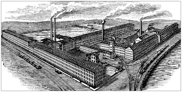 美国，马萨诸塞州地标和公司的古董插图:新贝德福德，瓦姆苏塔米尔斯图片下载