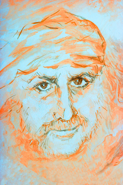 插画艺术油画肖像一个人的长发在风中图片下载