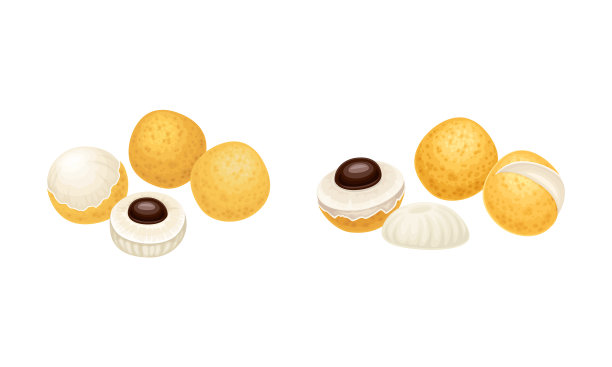 成熟的龙眼果整块，新鲜切片图片下载