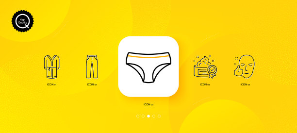 内裤，浴衣和裤子最小线条图标图片下载