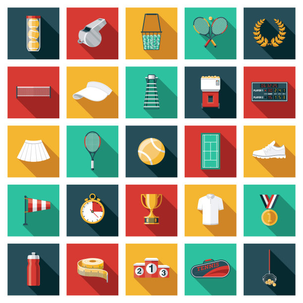 网球图标集图片下载