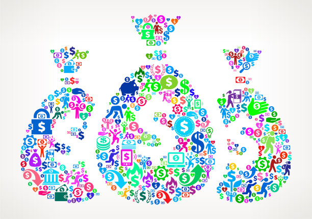 钱袋金钱矢量图标模式图片下载