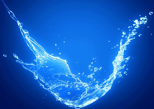 抽象的蓝色水花的三维插图图片下载